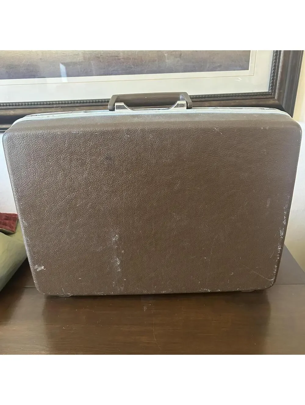Vintage Samsonite Hard Shell Briefcase with Key - Dark Brown